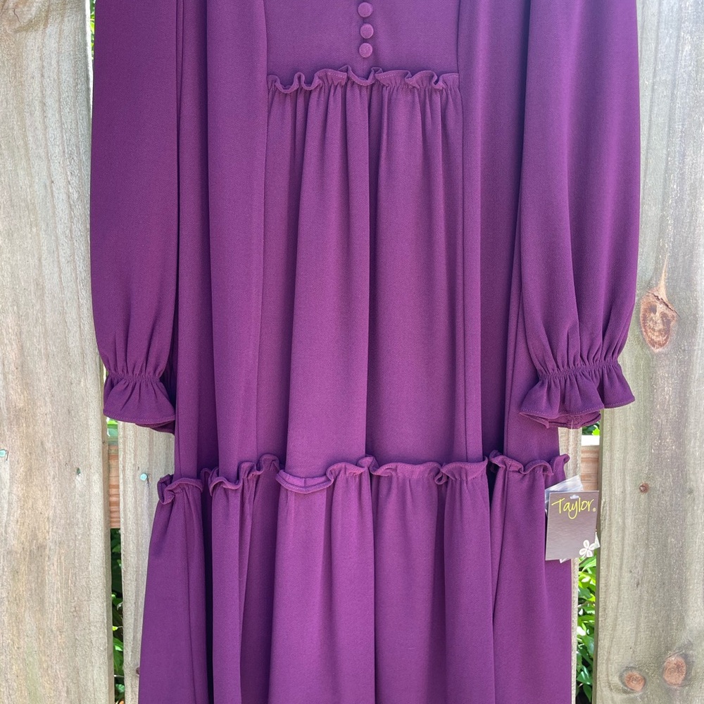 Deep Purple Ruffled Dress - Picture 3 of 12